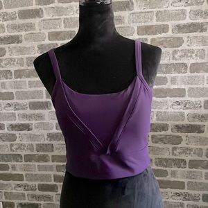 CALIA Women's Made to Play Lattice Sports Bra in Midnight Eggplant